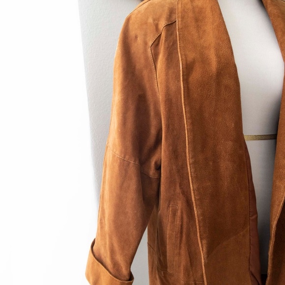 Vintage Tan Leather Coat - Picture 1 of 7